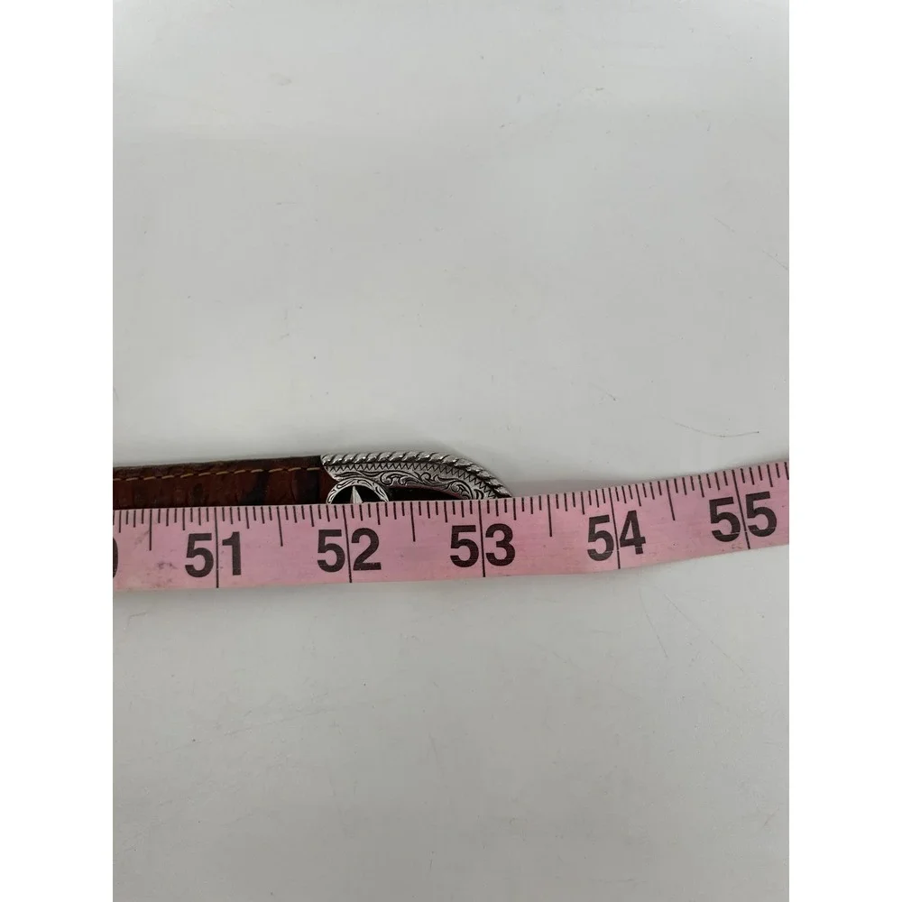 Tony Lama Belt 44 Brown Leather Country Crocodile Print Western USA‎ C421234